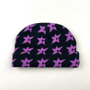 Carpet company star Beanie - Black and Purple